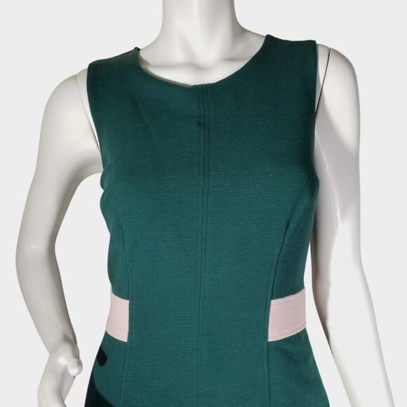 Boden Green Sleeveless Sheath Dress Pink Accent Size 6R - Picture 2 of 7